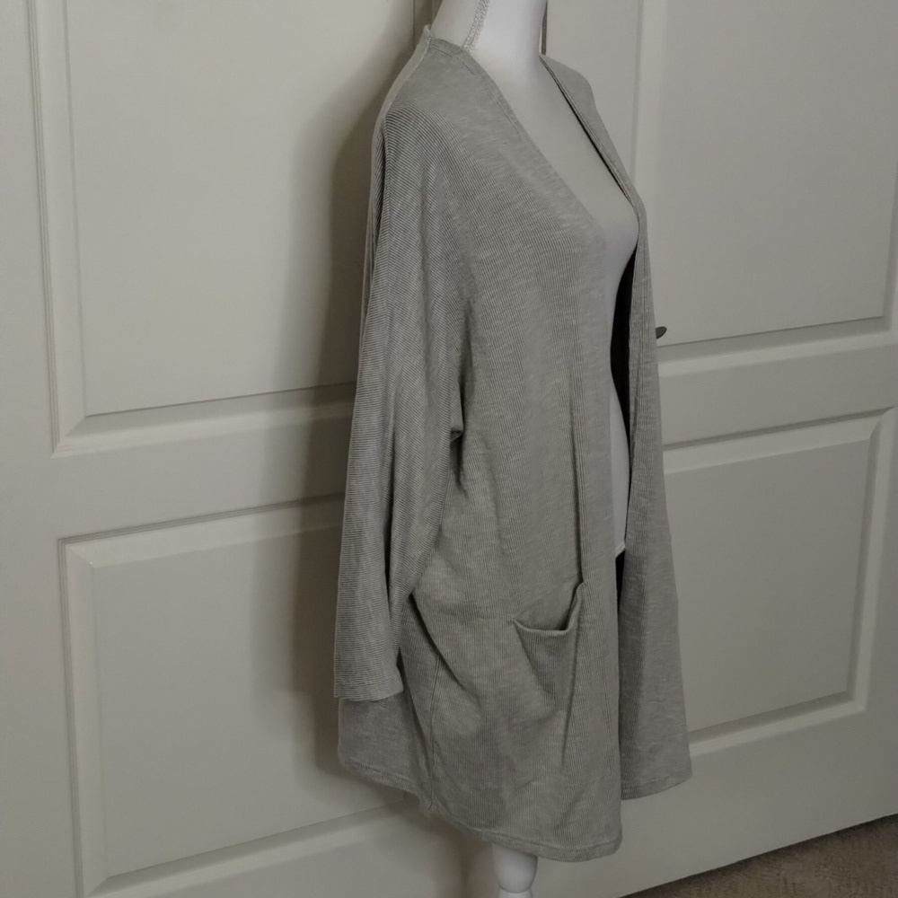 Donni open cardigan OSFA taupe beige ribbed lightweight with pockets Donni - Picture 5 of 11